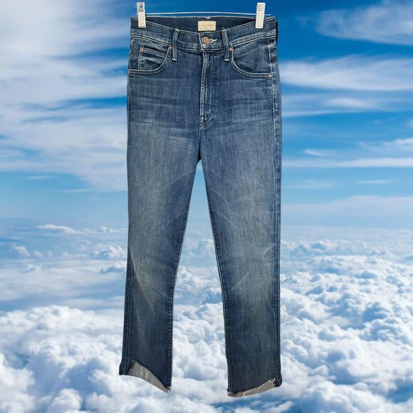 Mother Jeans Womens 25 Blue Denim Pants High Rise Rascal Ankle Stretch USA - Picture 1 of 9